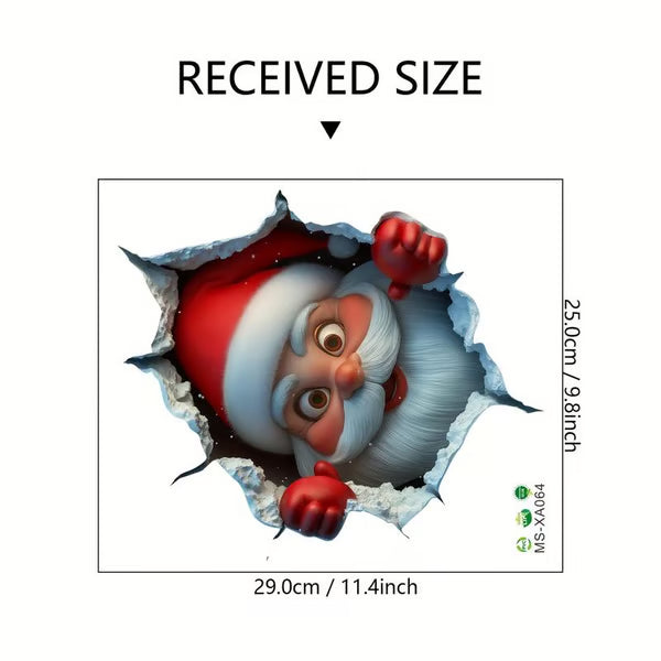 2PCS Fun 3D Santa Claus Wall Sticker