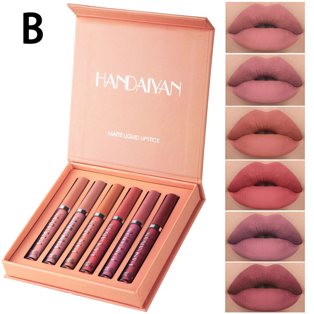 6Pcs Matte Liquid Lipstick Makeup Set - Matte liquid Long-Lasting Wear Non-Stick Cup Not Fade Waterproof Lip Gloss