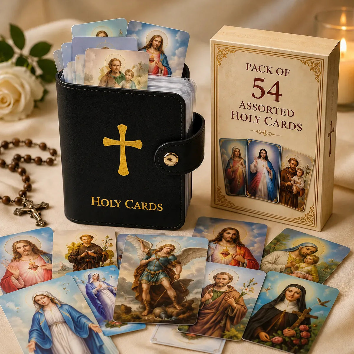 Catholic PU+PVC Leather Holy Card Holder