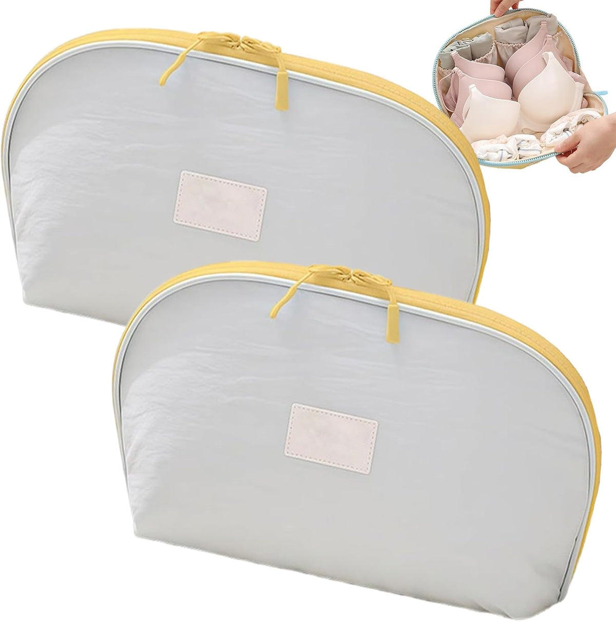 2 Pack 3-in-1 Portable Underwear Travel Organizer Bag Undies Storage Case for Women