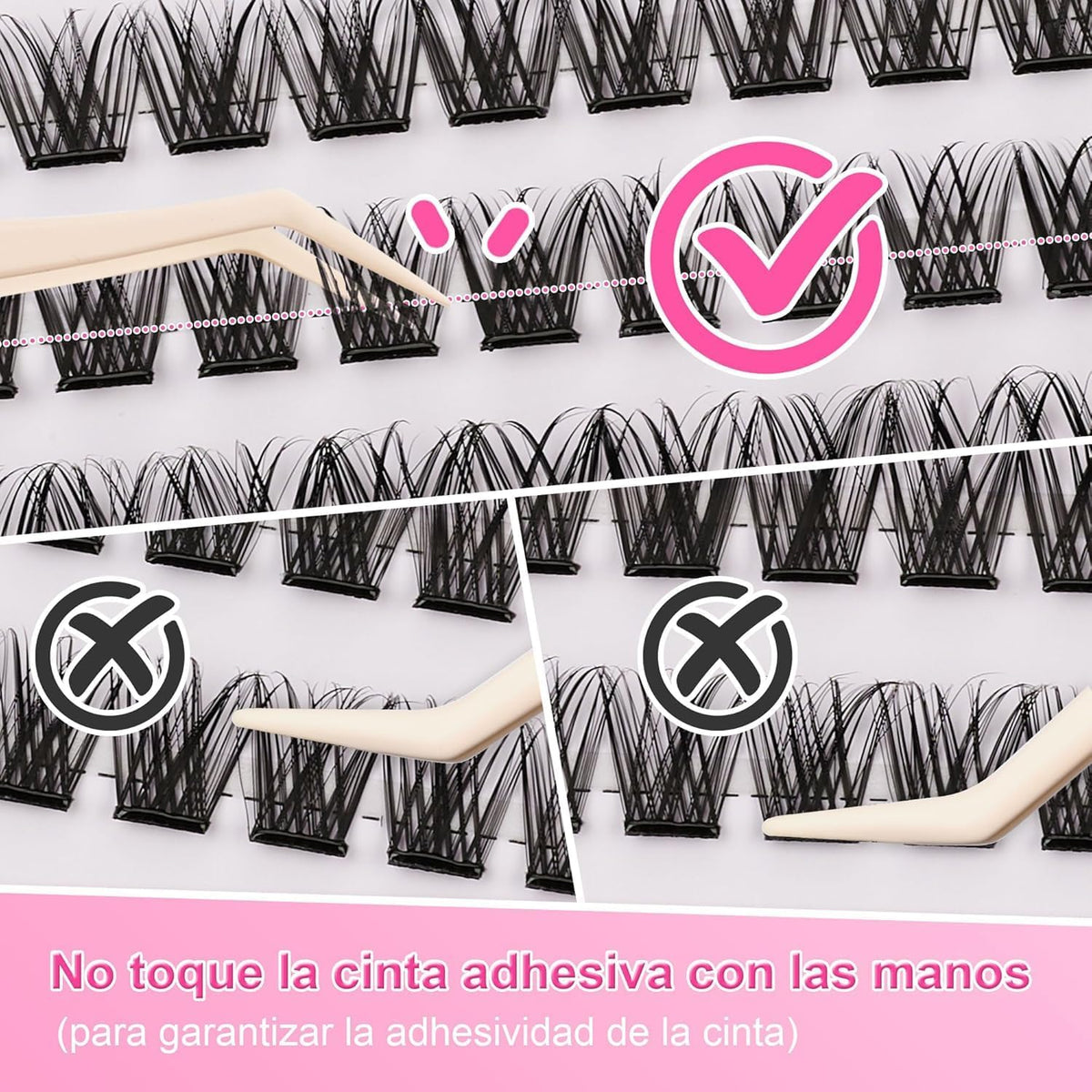 Self-Adhesive False Eyelash Set with Tweezers