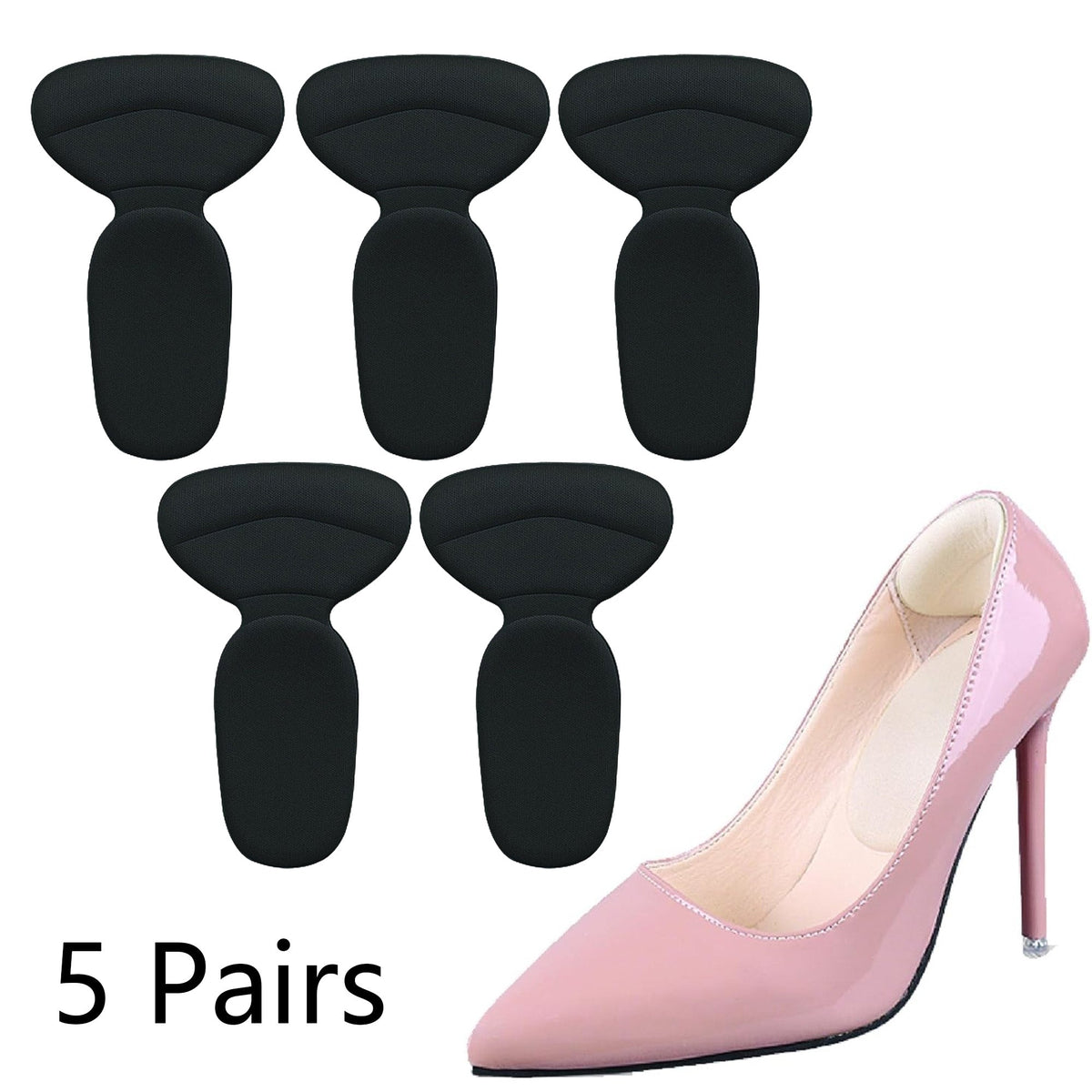 5 Pairs Women Insoles For Shoe Back High Heels Liner Grips Inserts Soft Insole