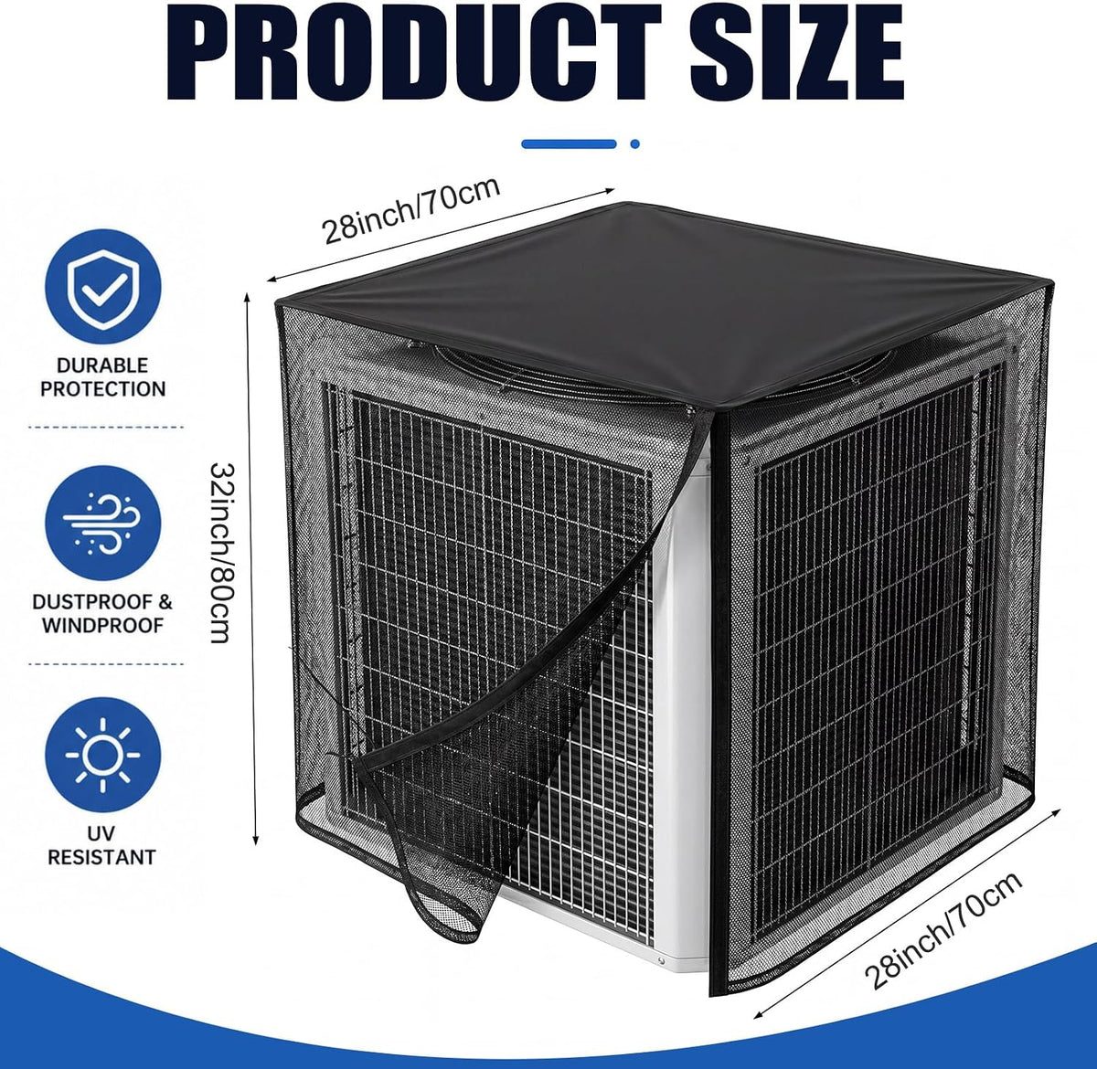 Breathable Mesh AC Cover with Waterproof Top for Outside Units