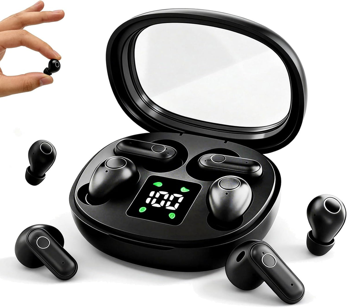 Wireless Bluetooth Headset,Tiny Size Invisible Earbuds,Sleep and Sports Earphones Set