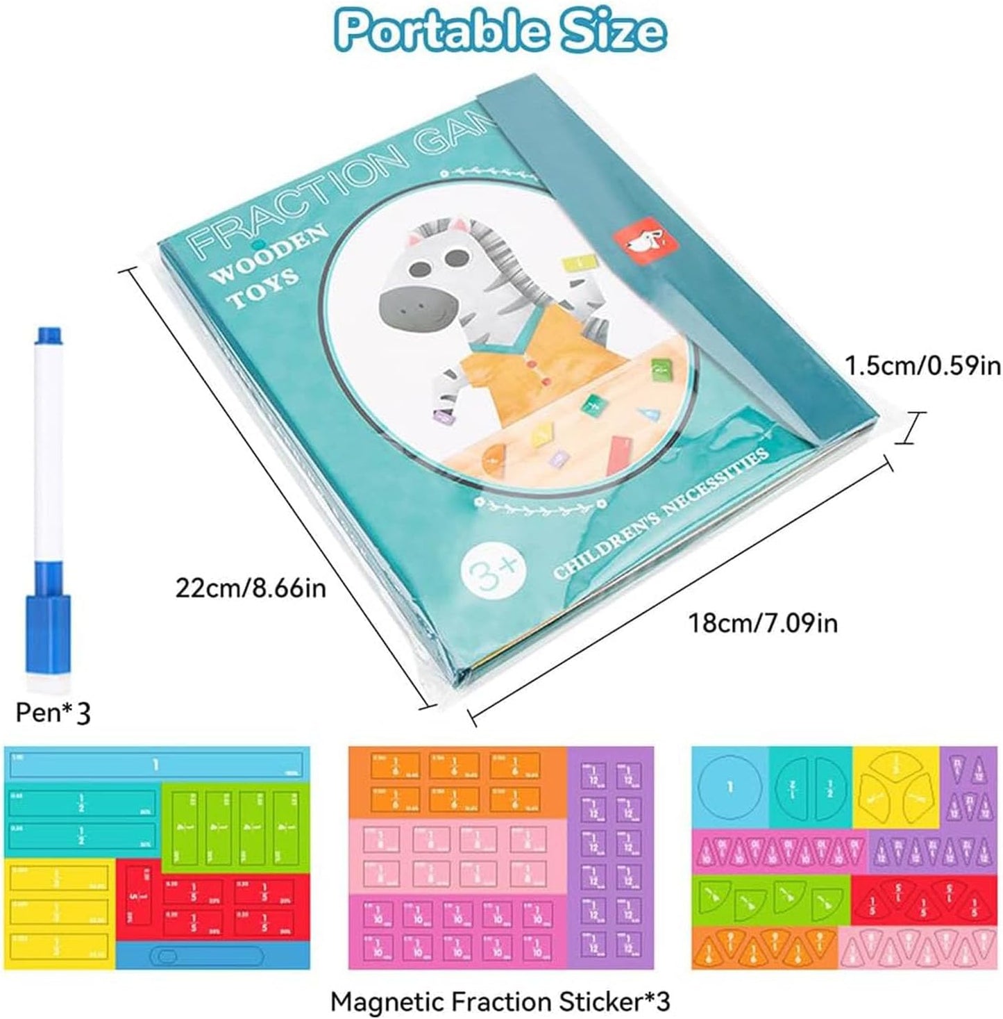 Magnetic Fraction Demonstration Book for Kids Learning