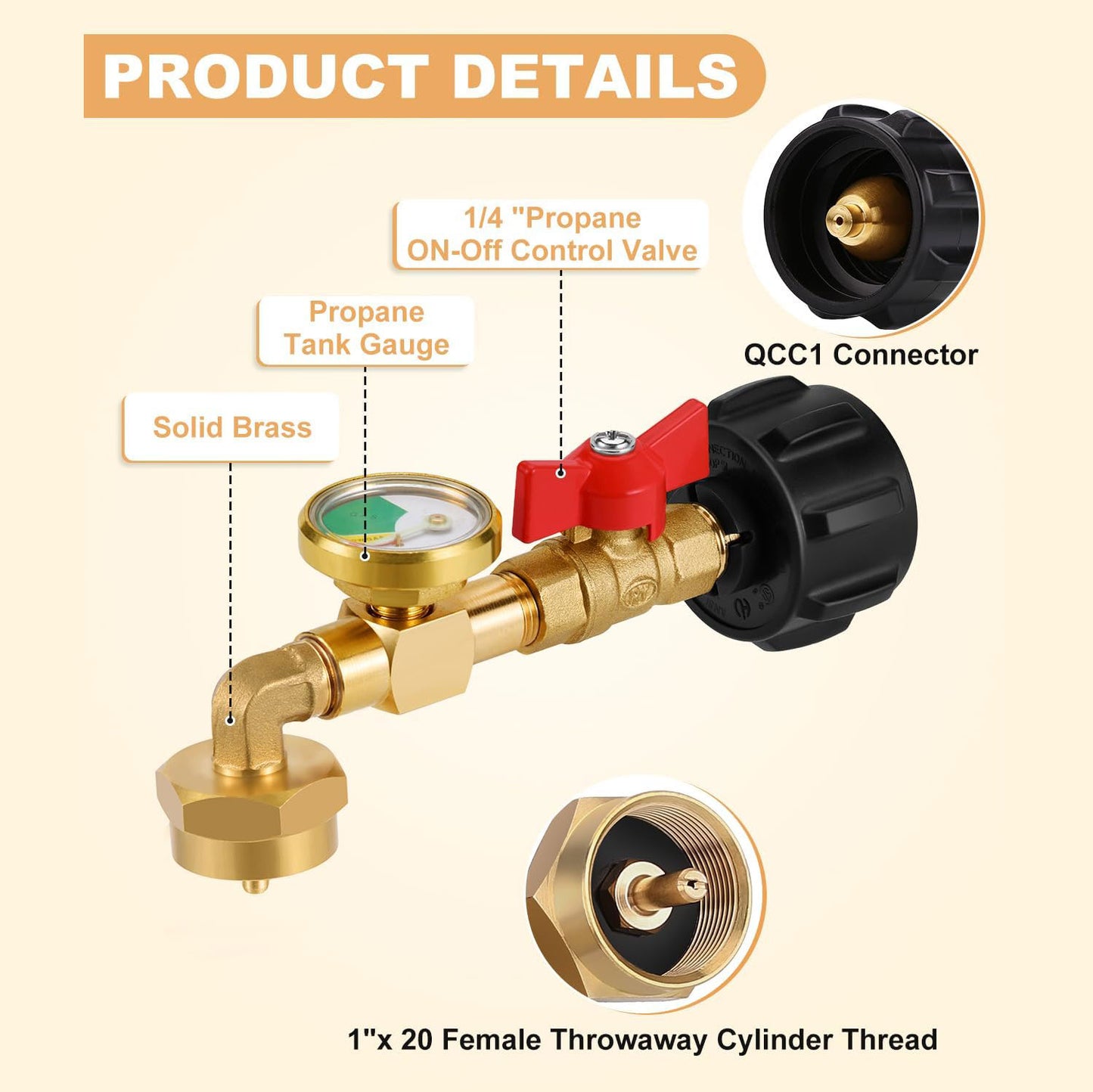Propane Refill Adapter - Fill 1 Pound Bottles from 20lb Tank