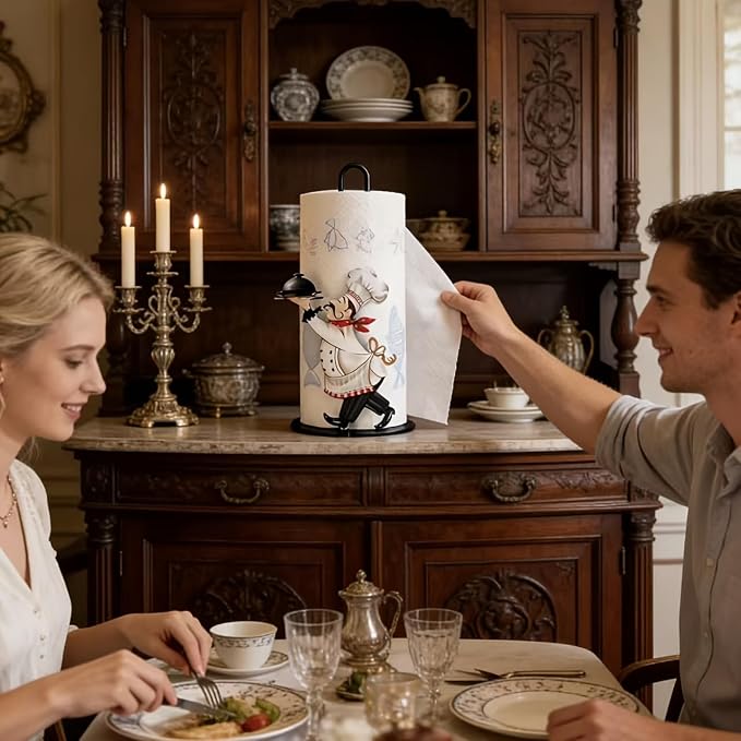 Chef-Style Paper Towel Holder, Multi-Scene Decoration for Kitchen