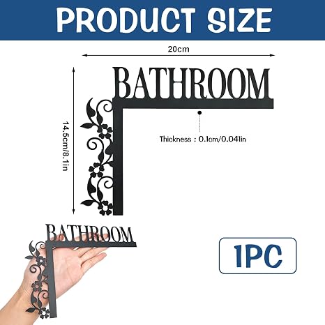 Metal Bathroom Sign Wall Mount For Crafts Wall Door Craft
