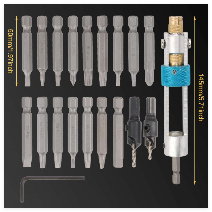 20Pcs/set Half Time Drill Driver Swivel Multi Screwdriver Bit Sets