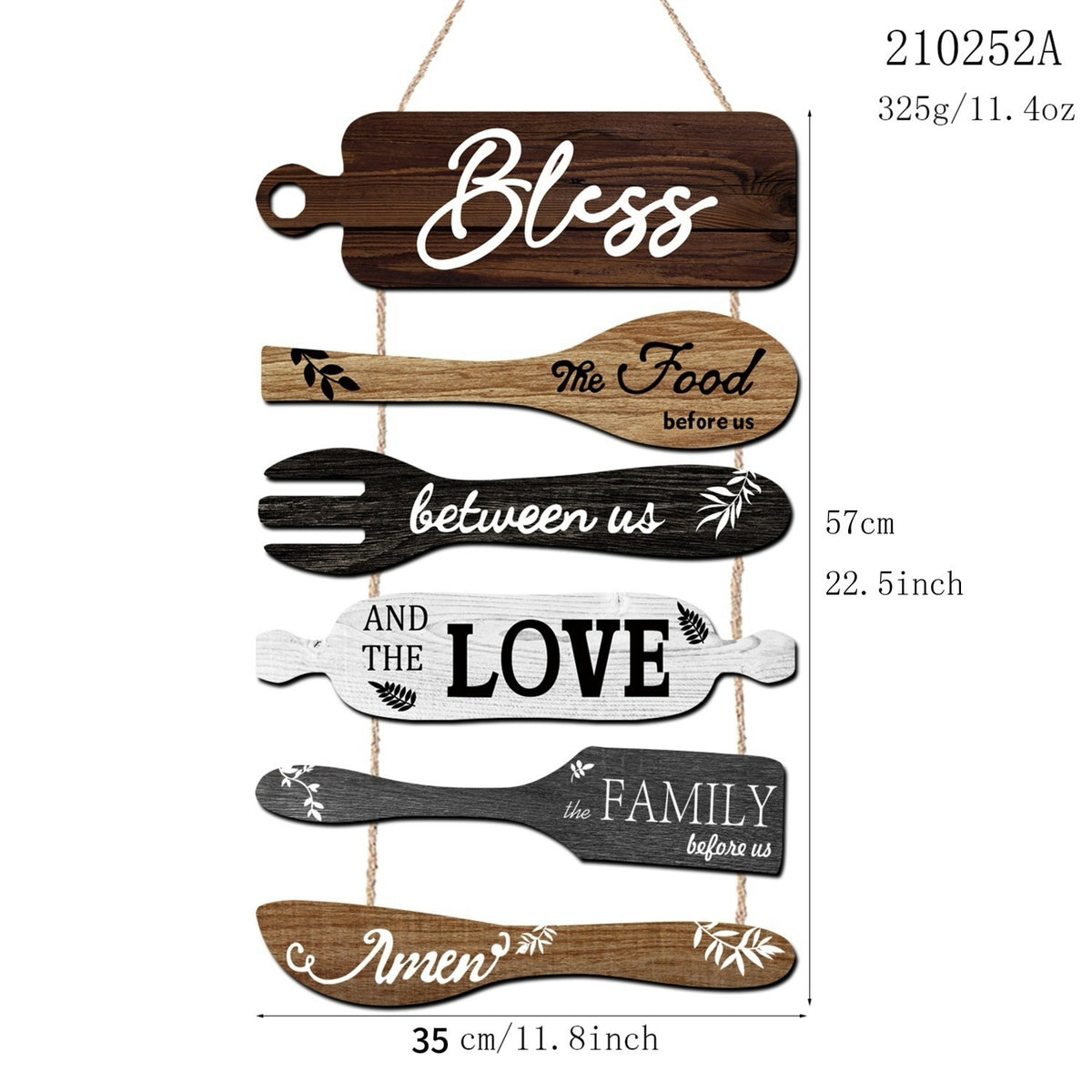 Food-themed hanging plaque shaped like cookware