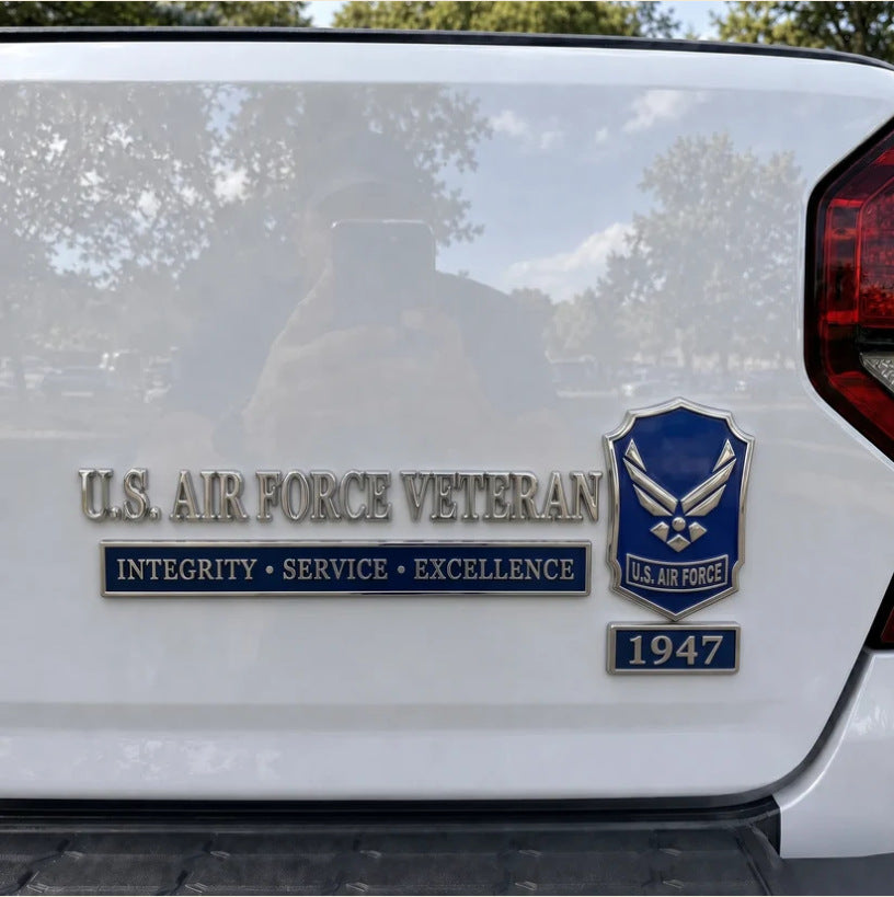 US Veterans Metal Car Emblem/Badge Series