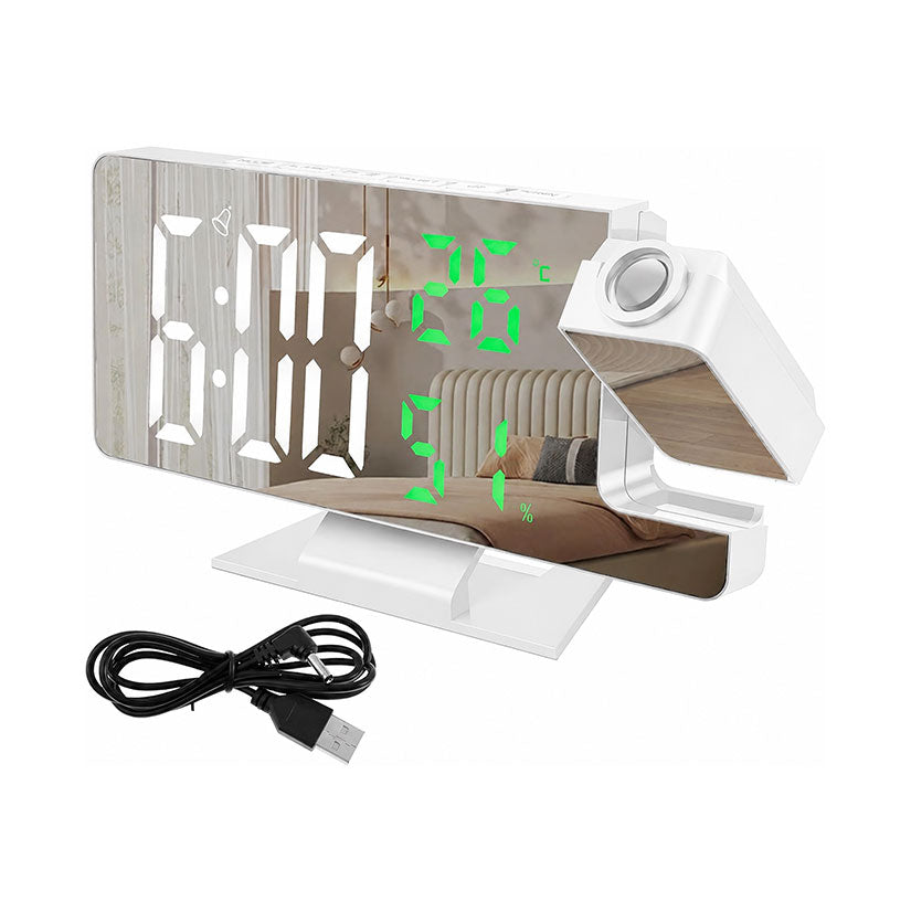 Digital Alarm Clocks,Projection on Ceiling Wall Digital Clock with 180° Rotatable Projector RGB Night Light