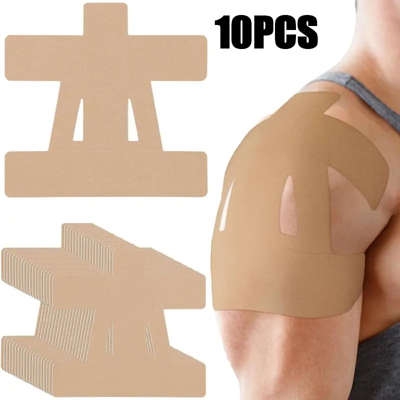 10PCS Precut Cotton Elastic Kinesiology Strapping Tape for Adults