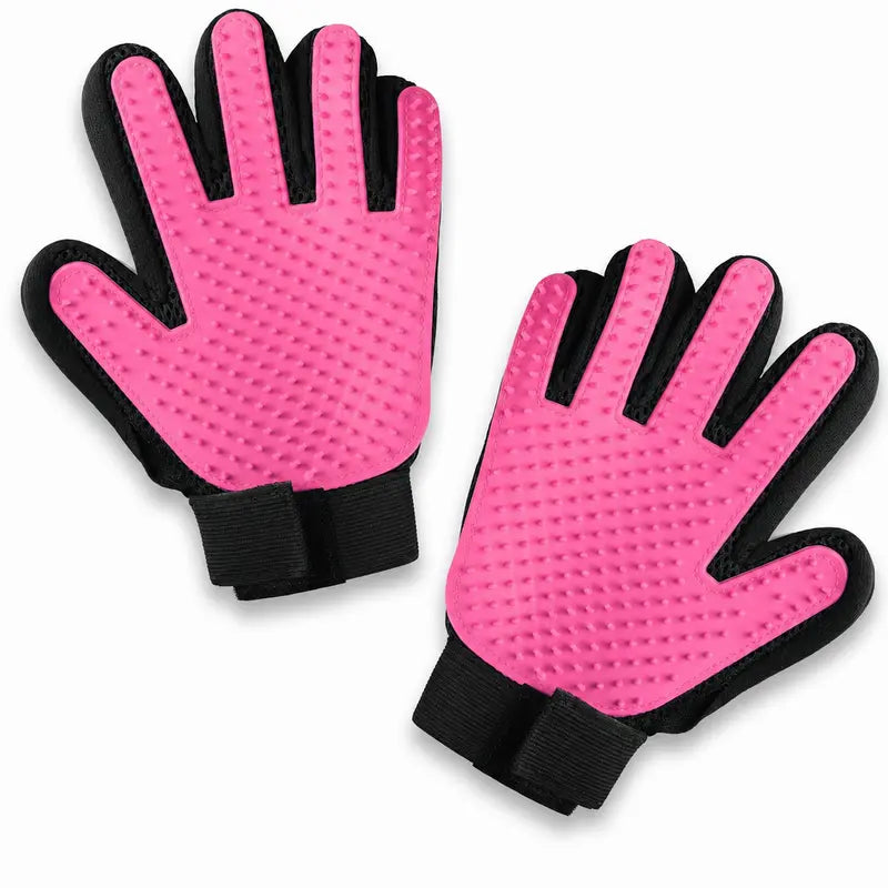 Pet Grooming Gloves, Upgrade Version with Enhanced 255 Silicone Grooming Tips
