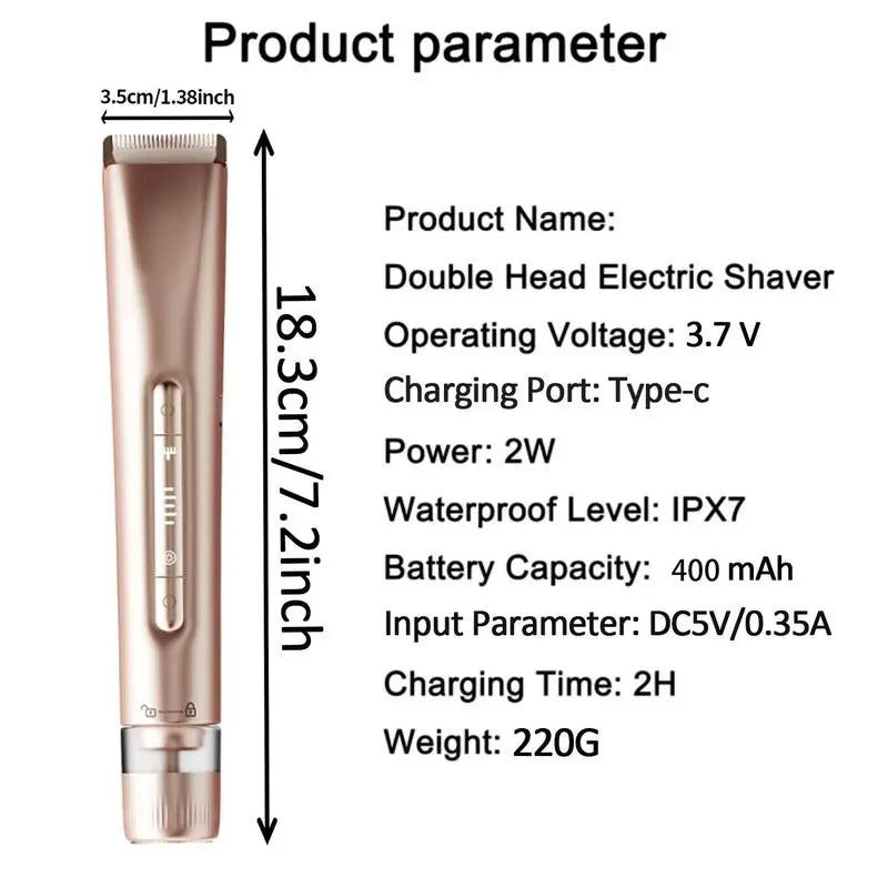 Electric Hair Removal Tool, 1 Box Rechargeable 2 in 1 Body & Facial Hair Removal Dual Head