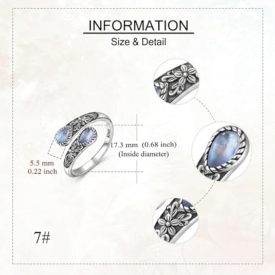 Natural Moonstone Ring – A Gift for Mom, Wife, or Sister