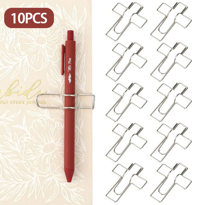 10PCS Mr. Pen- Metal Cross Pen Clips