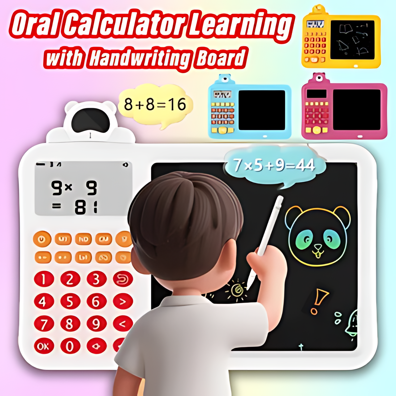 Electronic Math Game with Sketch Pad Educational Math Learning Game for 0 - 6 Years Kids