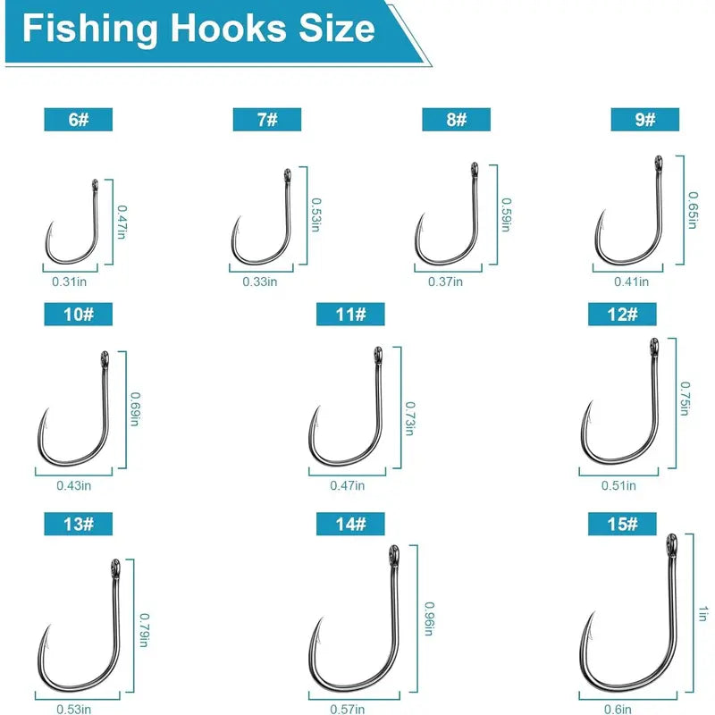 500Pcs Pack of Fishing Hooks with Barbs
