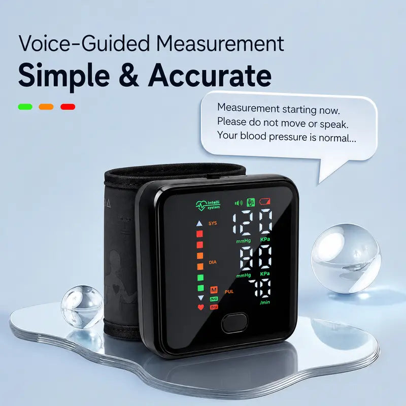 Rechargeable Wrist Blood Pressure Monitor Wristwatch