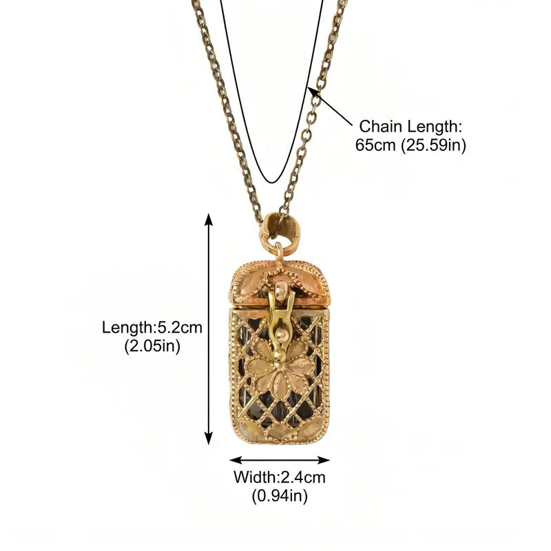 Vintage Gold Openwork Tarot Card Necklace