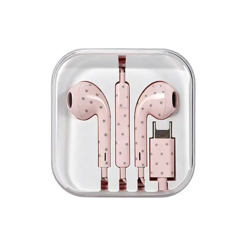 Wired Type-C Earphones with Star Pattern