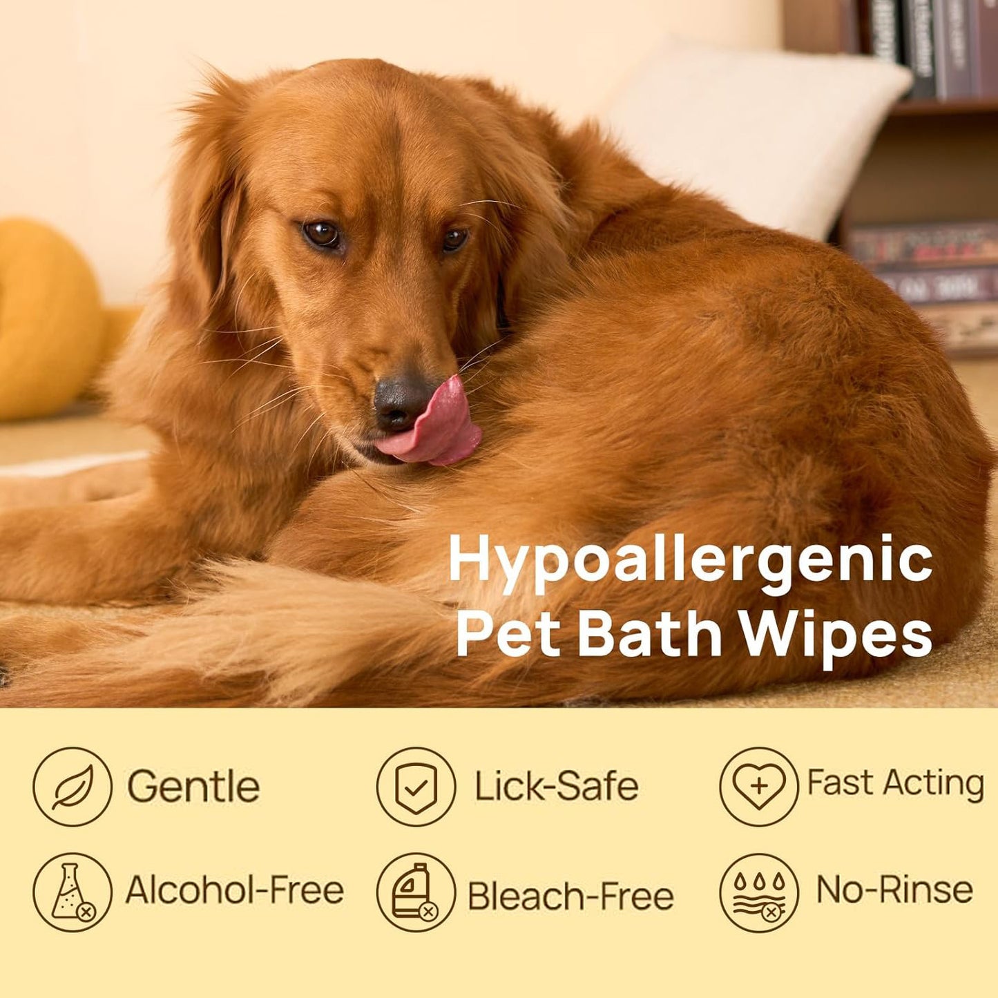 20pcs Cleaning Deodorizing Glove Wipes for Dogs & Cats - Hypoallergenic Hydrating & Nourish Fur