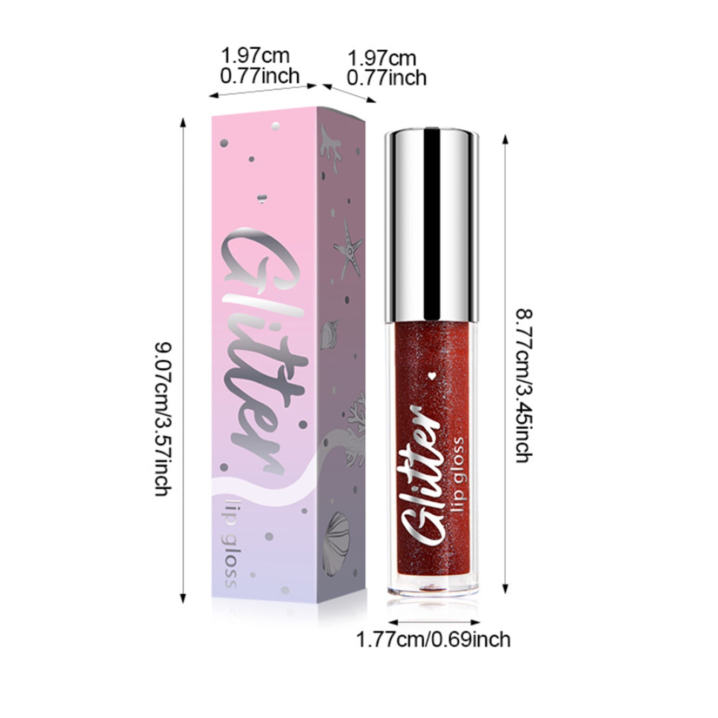 4Pcs/Set Glitter Shimmer Lip Gloss Set, Non-Sticky, Moisturizing Lip Makeup