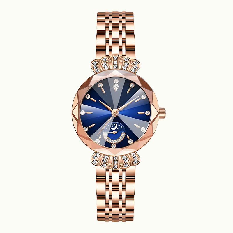 Elegant Womens Quartz Watch, Dainty Dress Watch with Crystal Accents