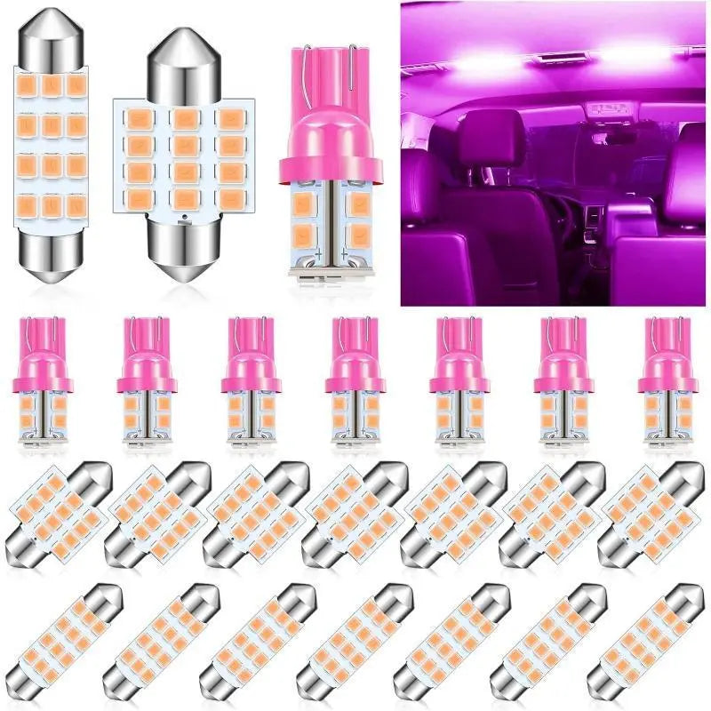 24-Piece Car Interior LED Light Bulb Kit