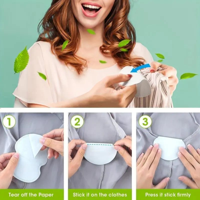 Invisible Disposable Underarm Sweat Pads – Breathable Armpit Sweat Absorbing Stickers