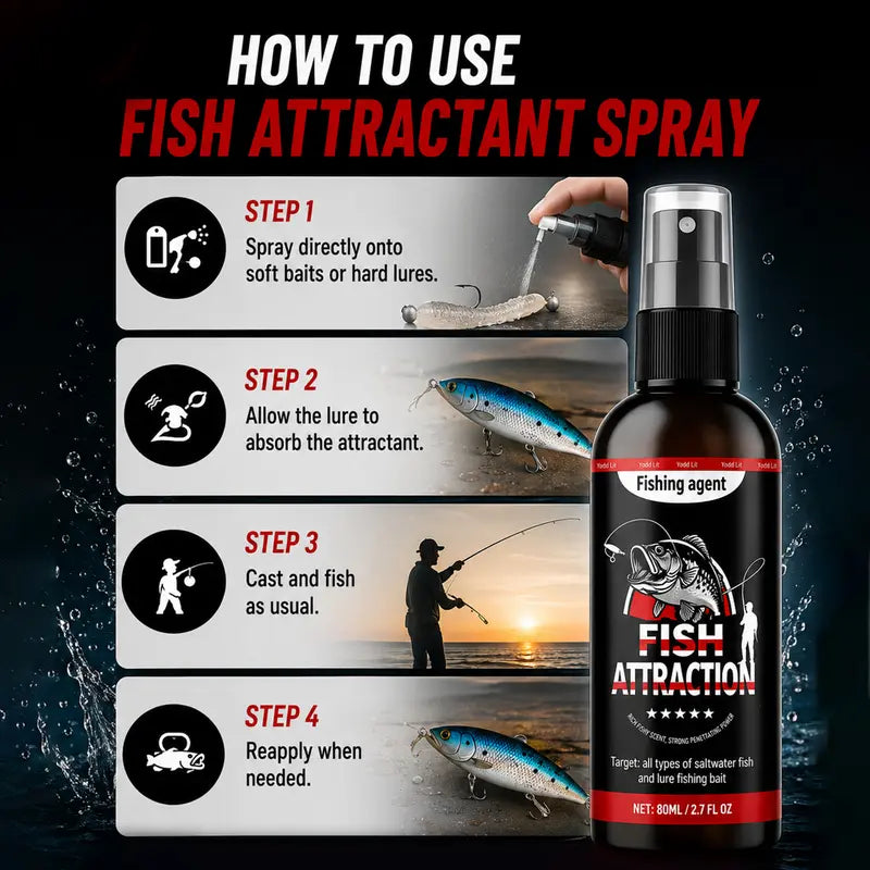 Fishing Attractant Spray for Lures, Concentrated Marine Scent Formula