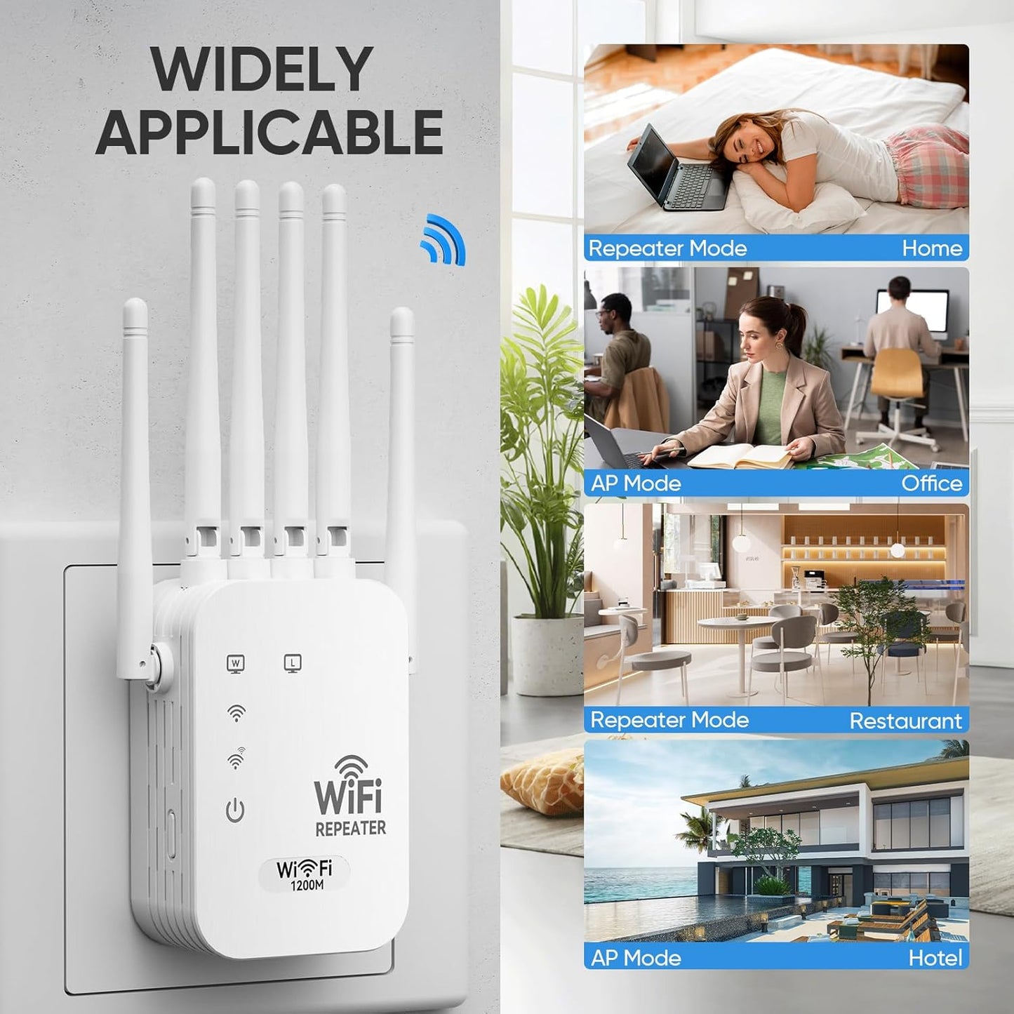 WiFi Extender Signal Booster, Internet Booster, Long Range WiFi Extender