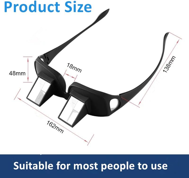 Horizontal Lazy Glasses for Lying Down – HD Prism Bed Reading & TV Watching Glasses