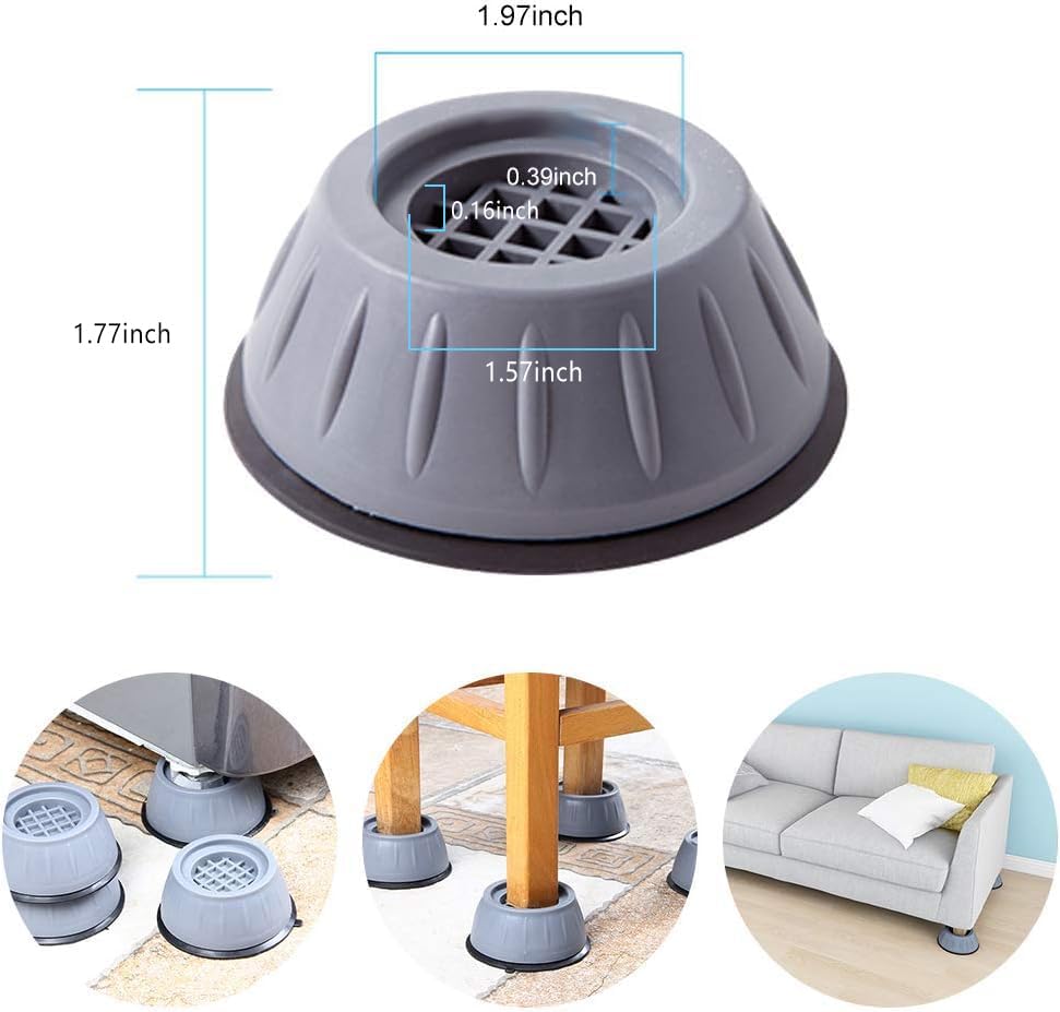 4pcs Anti Slip & Vibration Rubber Pads for Washing Machine (1.7D x 0.16 H)