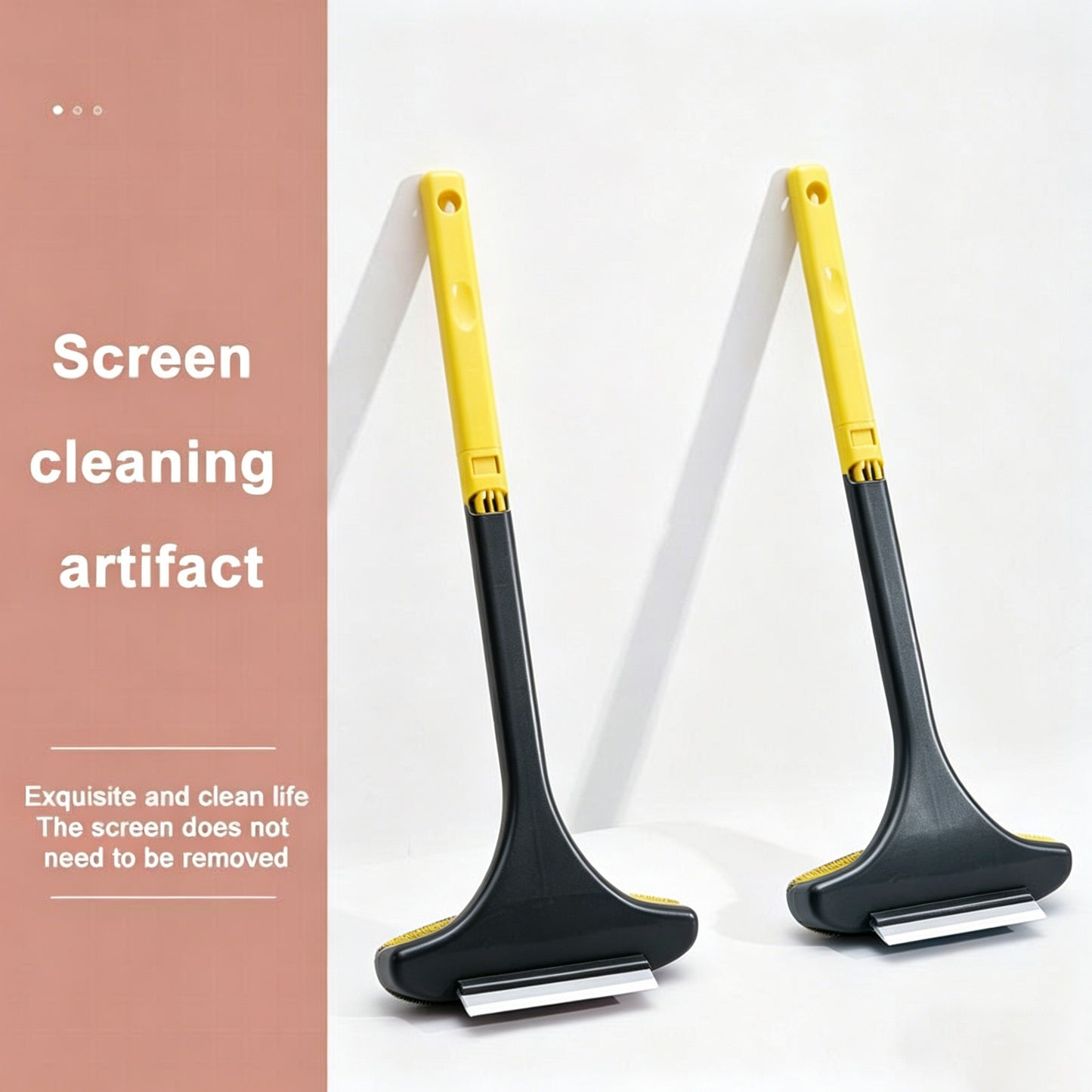 2pcs Window Cleaning Squeegee Brush, Extendable Mesh Screen Cleaner