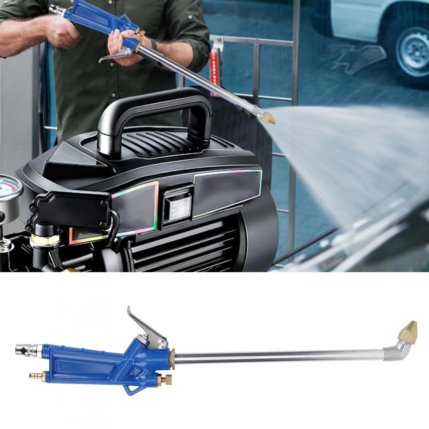 Air Blow Tool Pneumatic Engine Cleaning with Hose, Cleaning Degreaser Sprayer Tool