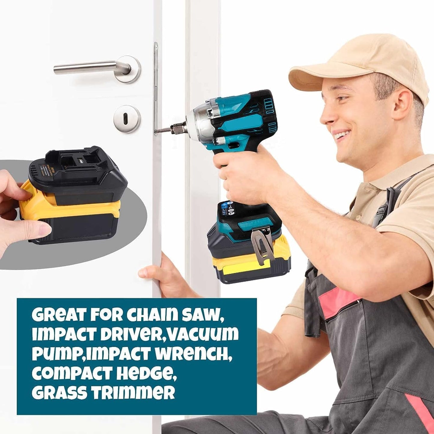 DM18M Adapter for Dewalt & Milwaukee to for Makita w/USB Port