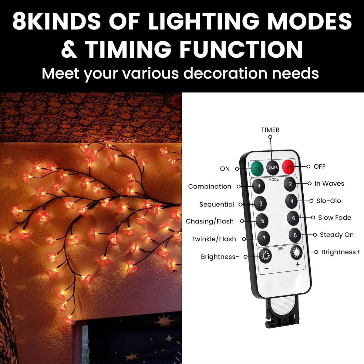 Cherry Blossom Lights for Room Decor Aesthetic