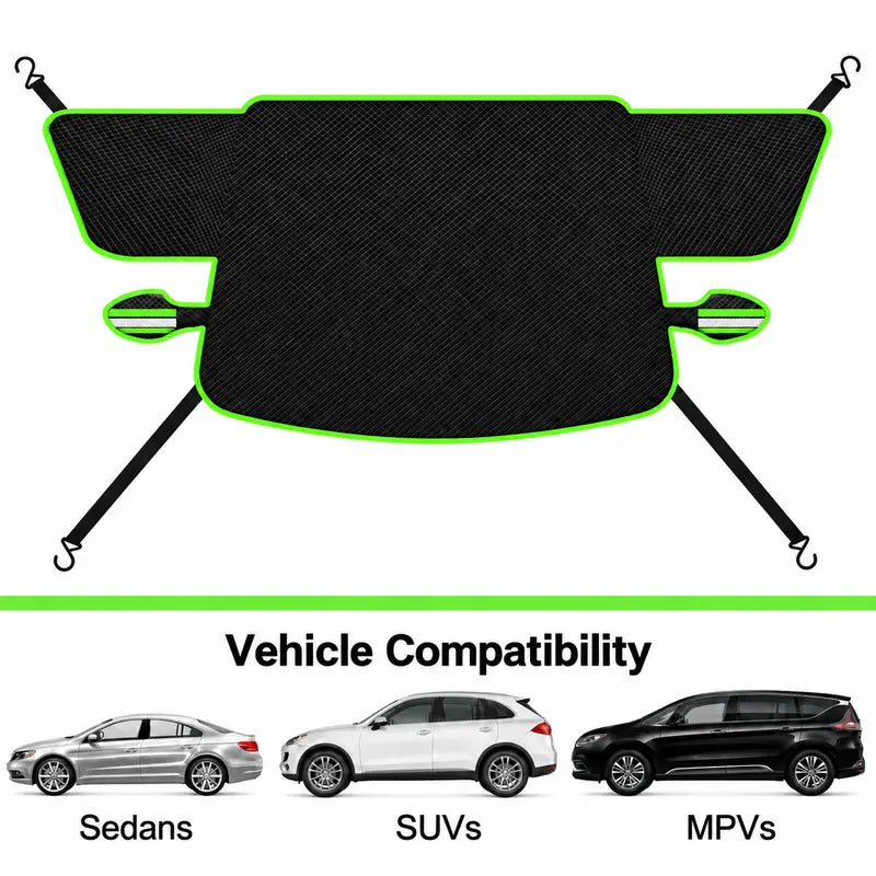 Magnetic Waterproof Oxford Cloth Windscreen Shade Cover with 360-Windproof, Easy Installation