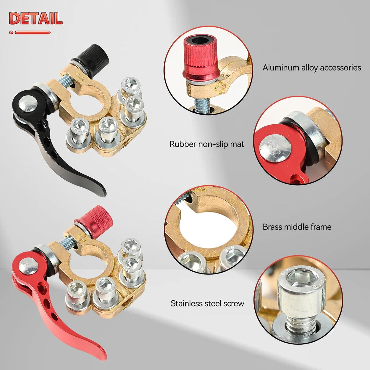 2 PCS Car Battery Terminal Connectors