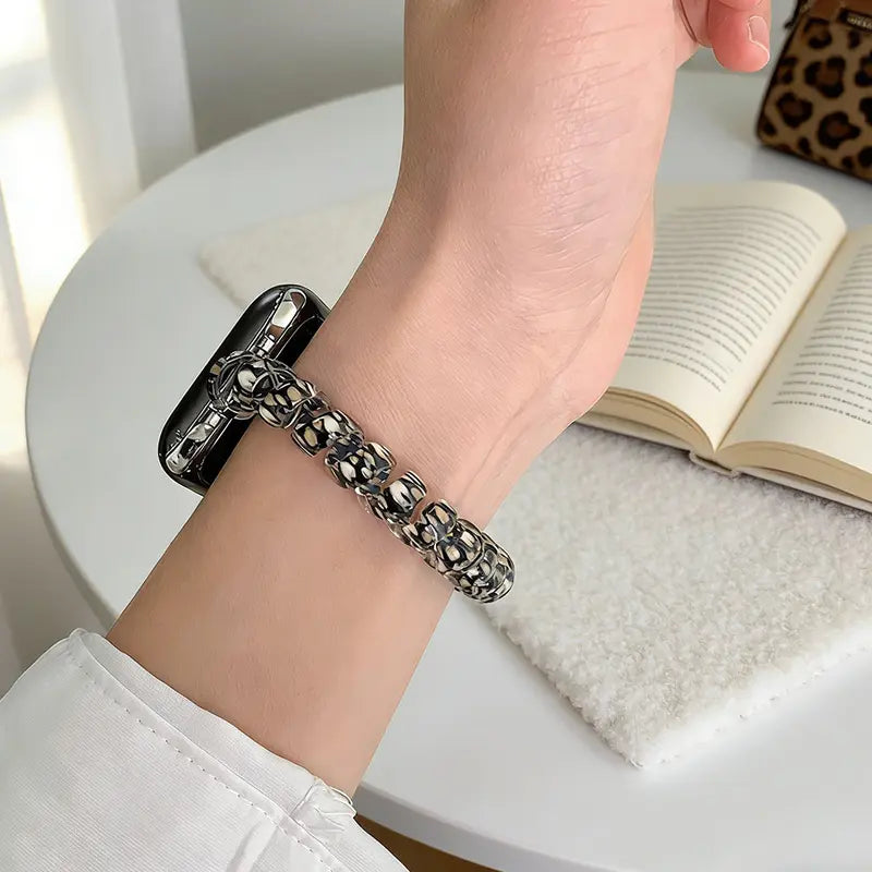Leopard Print Phone Cord Scrunchie Watch Band