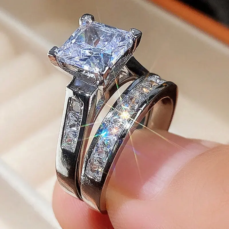 2-Piece Ring Set — Ideal for Daily Wear, Engagement Parties, Trendy Couples, Party Favors, and Mother's Day Gifts