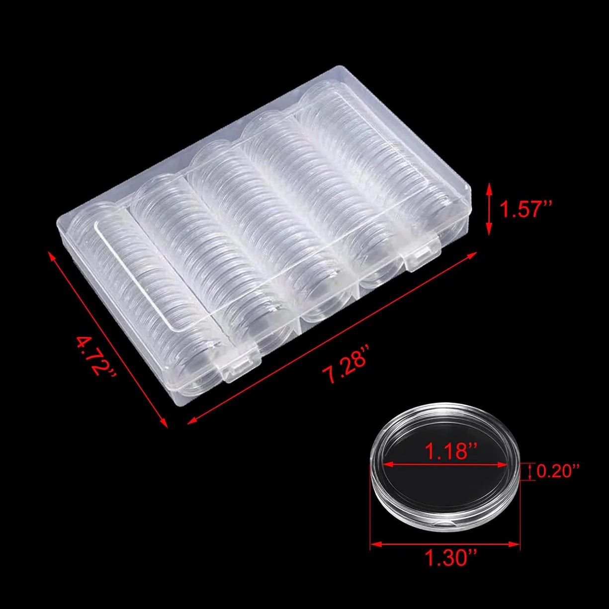 100 Pieces 30 mm Coin Capsules Holder for Coin Collection Supplies