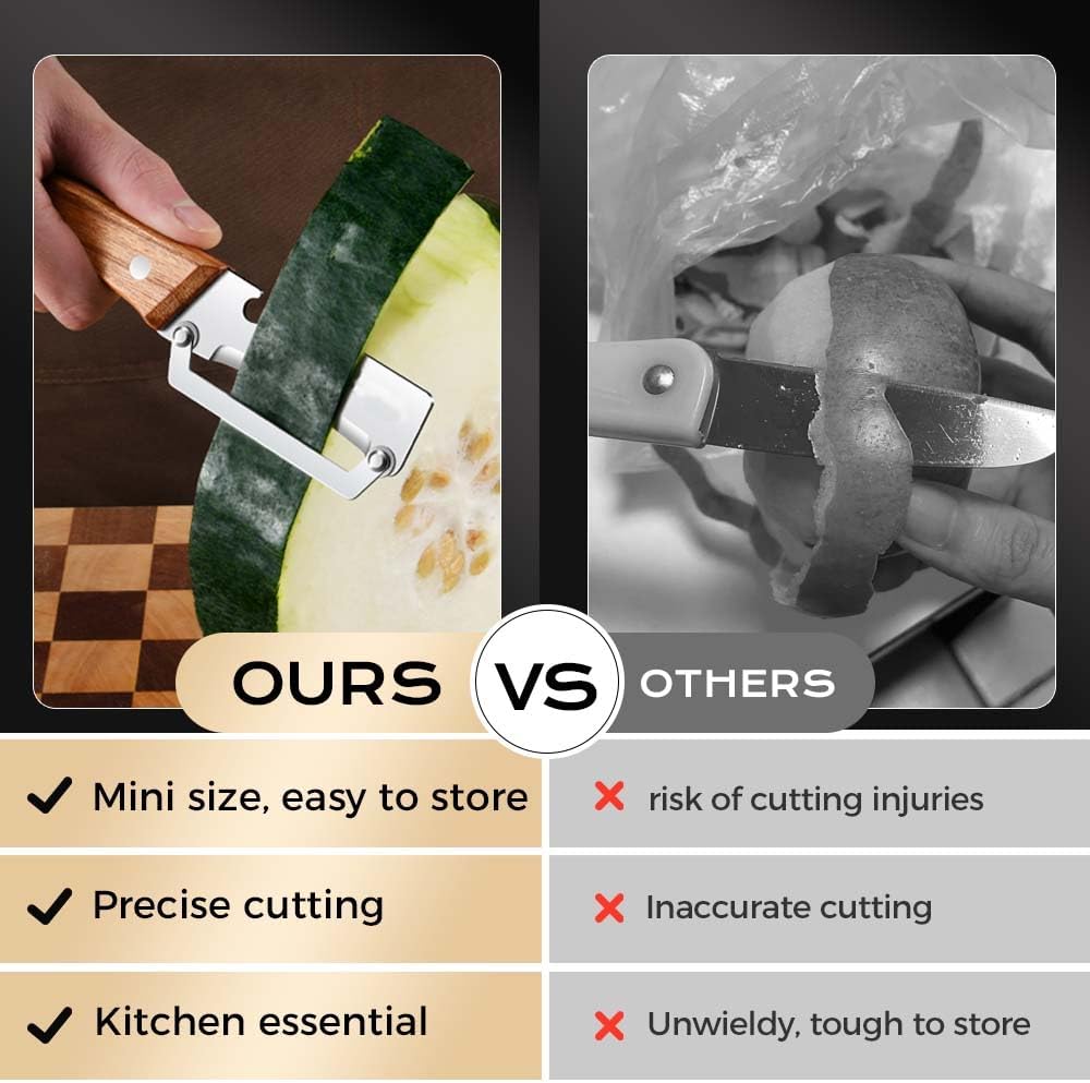 2pcs 2 in 1 Multi-Functional Stainless Steel Blade Vegetable Peeler with Bottle Opener & Wooden Handle