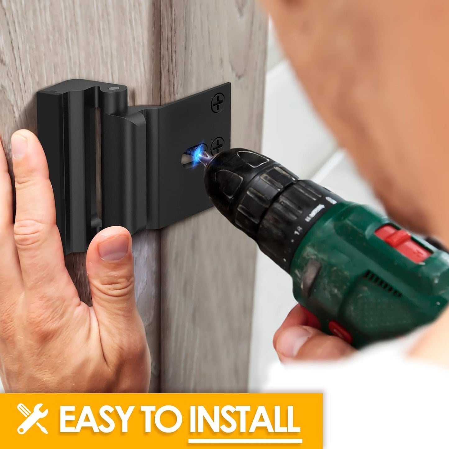 Home Security Door Reinforcement Lock for Kids Safety Withstand 800 lbs for Inward Swinging Inside Door