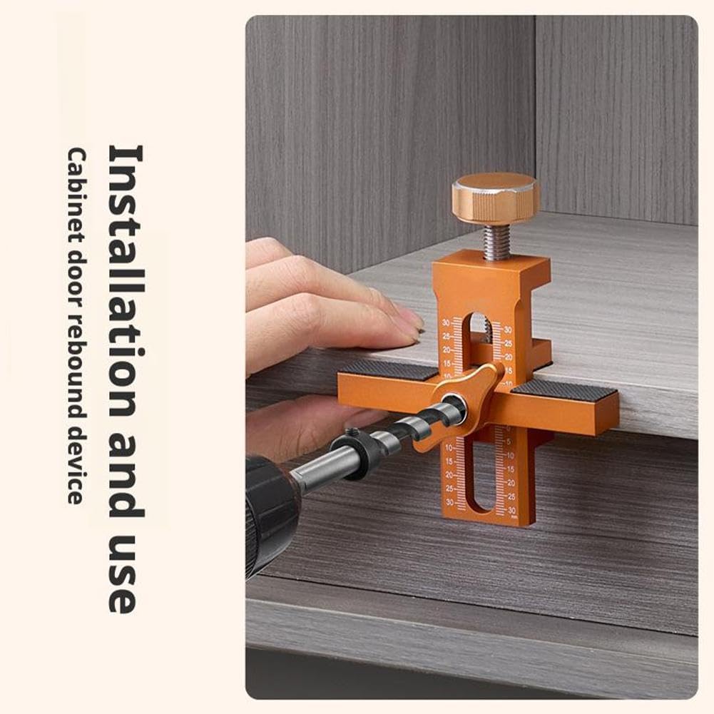 Aluminium Alloy Drillable Cabinet Door Installation Positioner - Adjustable Door Hinge Jig For Installing Cabinet Doors for Most Cabinet Doors