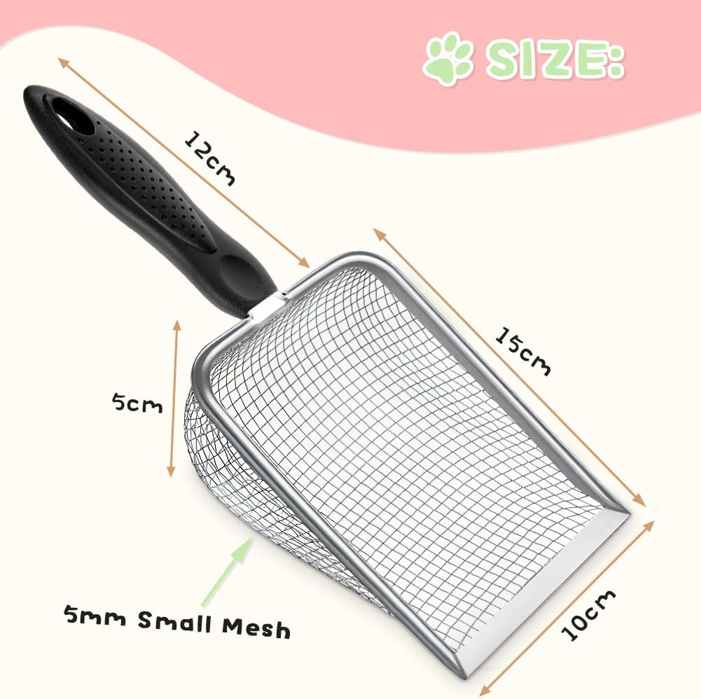 Stainless Cat Litter Scoop ,Easy to Clean Reptile Terrarium Sand Waste
