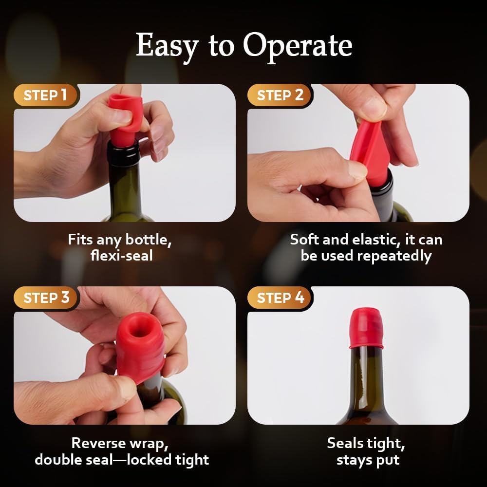 8 Pack Silicone Seal Bottle Covers for Beer Champagne, Glass Bottle