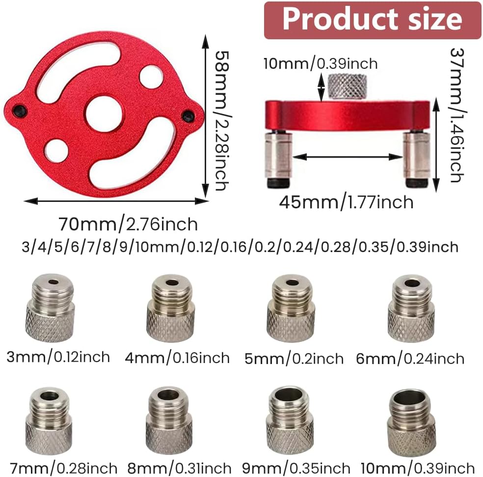 Drill Guide Locator, Vertical Self Centering Dowel Jig Kit
